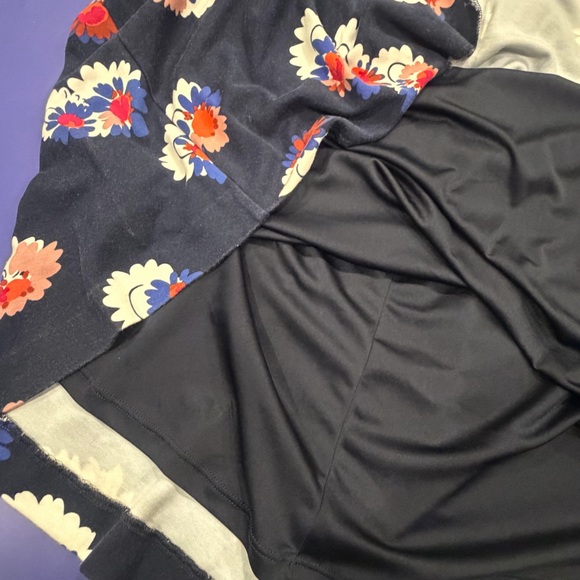 Boden 14 Navy blue Floral Midi Dress belt full skirt flowers lined short sleeve - Picture 9 of 14